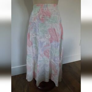 VTG Giovelli Women's Size 34 / L Skirt Long Midi Pink White Made in USA